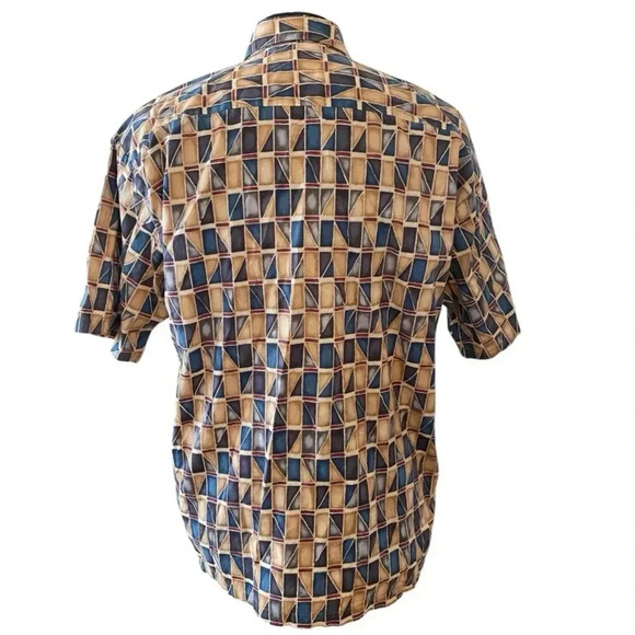 Richard Polynesian Print Cotton Lawn Aloha Hawaiian Shirt Size L Button - Picture 4 of 8